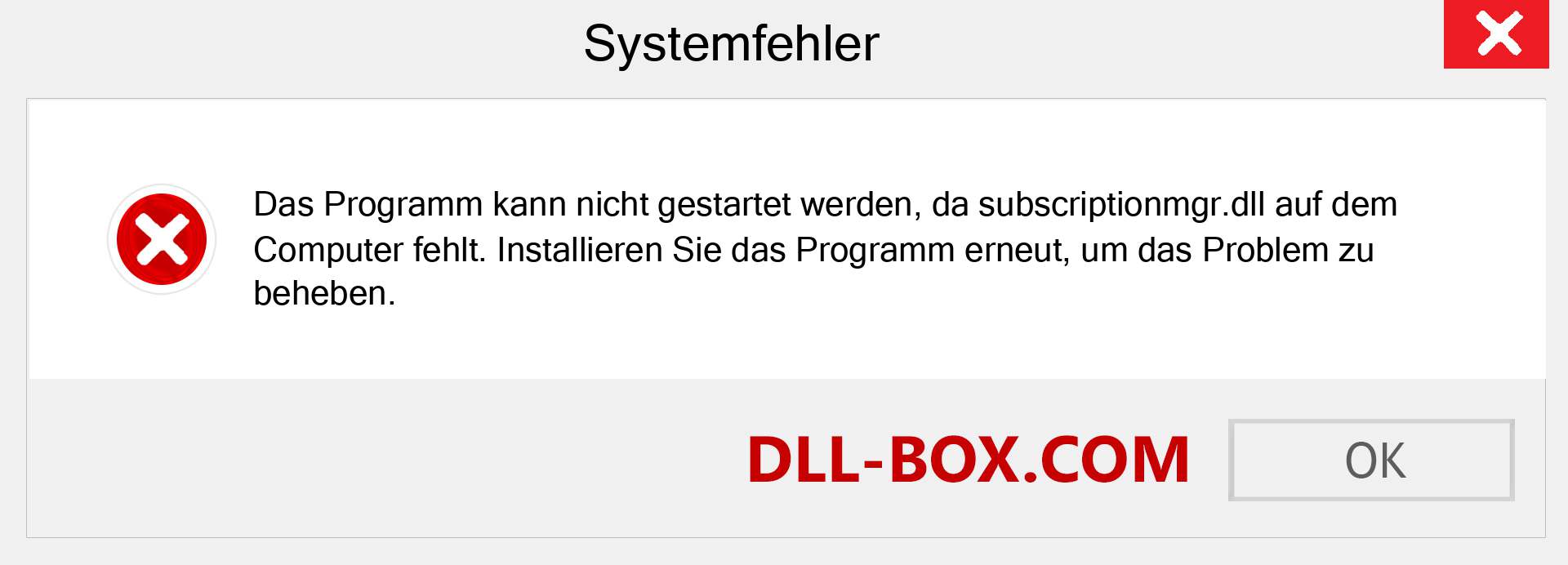 subscriptionmgr.dll-Datei fehlt?. Download für Windows 7, 8, 10 - Fix subscriptionmgr dll Missing Error unter Windows, Fotos, Bildern